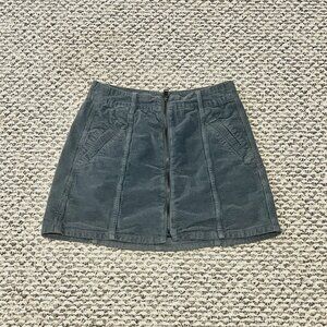 American Eagle Women's High-rise-line Blue Corduroy mini skirt size 2